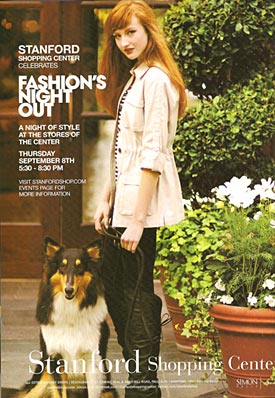 That’s my collie Lucky appearing in this ad for fall fashion!